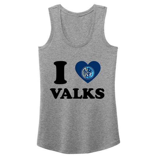 Orlando Valkyries Womens I Heart Valks Tank Grey Frost