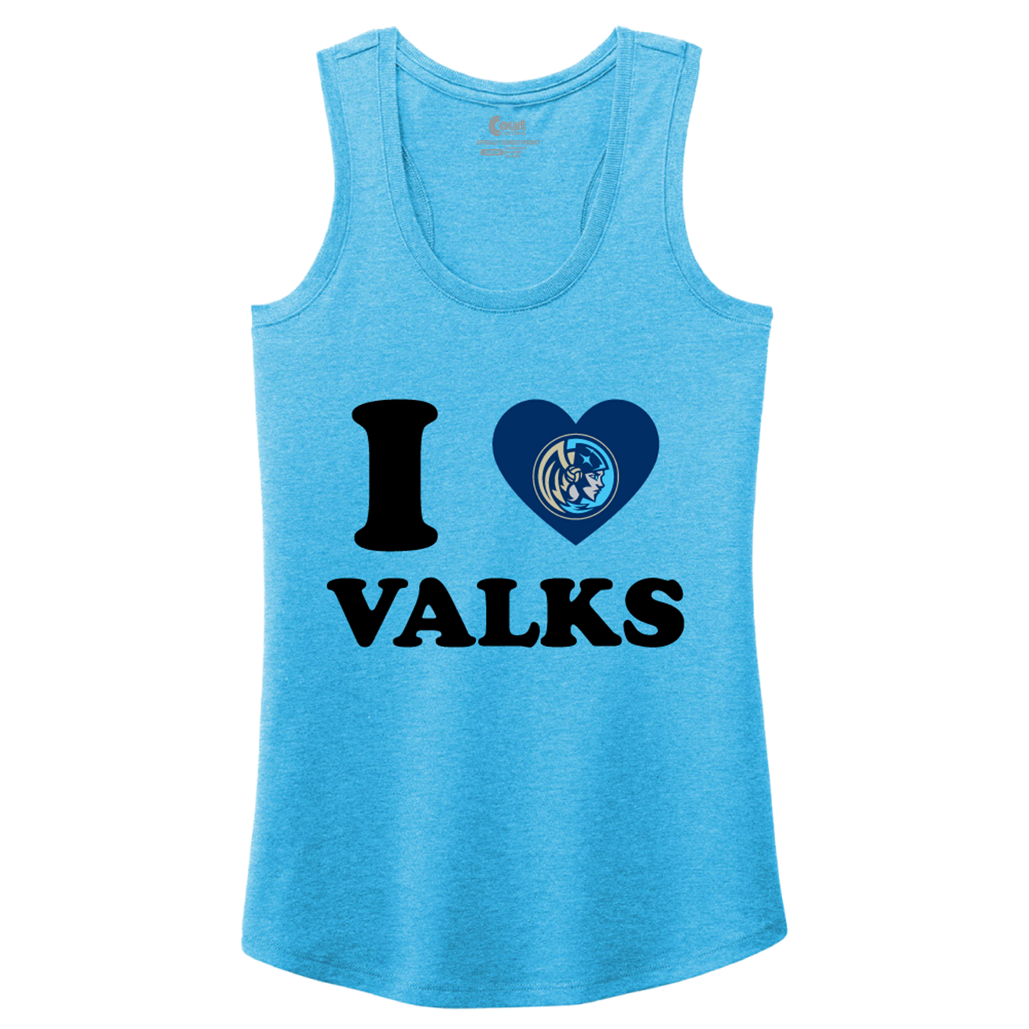 Orlando Valkyries Womens I Heart Valks Tank Turquoise Frost