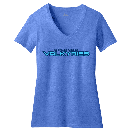Orlando Valkyries Womens Wordmark Logo V-Neck T-Shirt