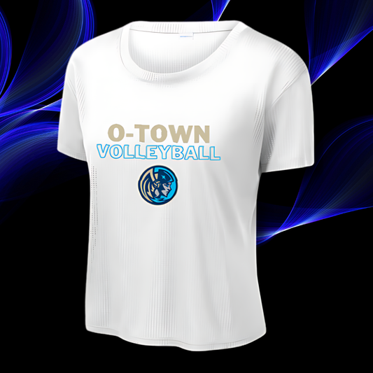 Ladies "O-Town" Volleyball Logo Draft Cropped Tee