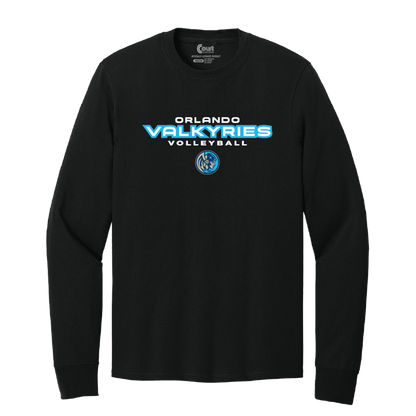 Orlando Valkyries Icon Wordmark Logo Long Sleeve T-Shirt