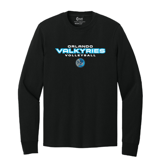 Orlando Valkyries Icon Wordmark Logo Long Sleeve T-Shirt