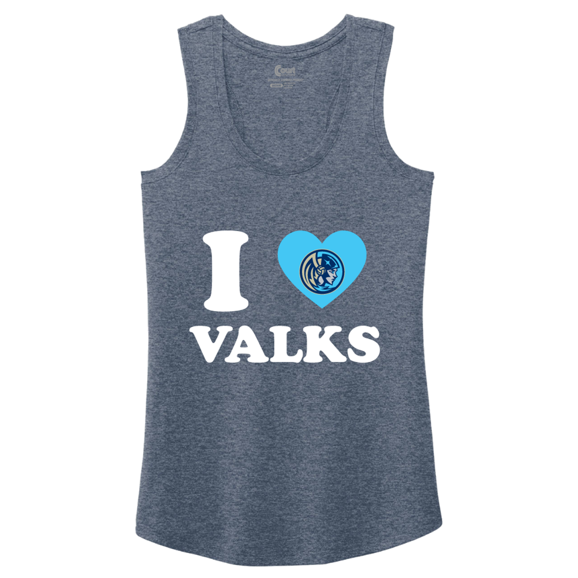 Orlando Valkyries Womens I Heart Valks Tank Navy Frost