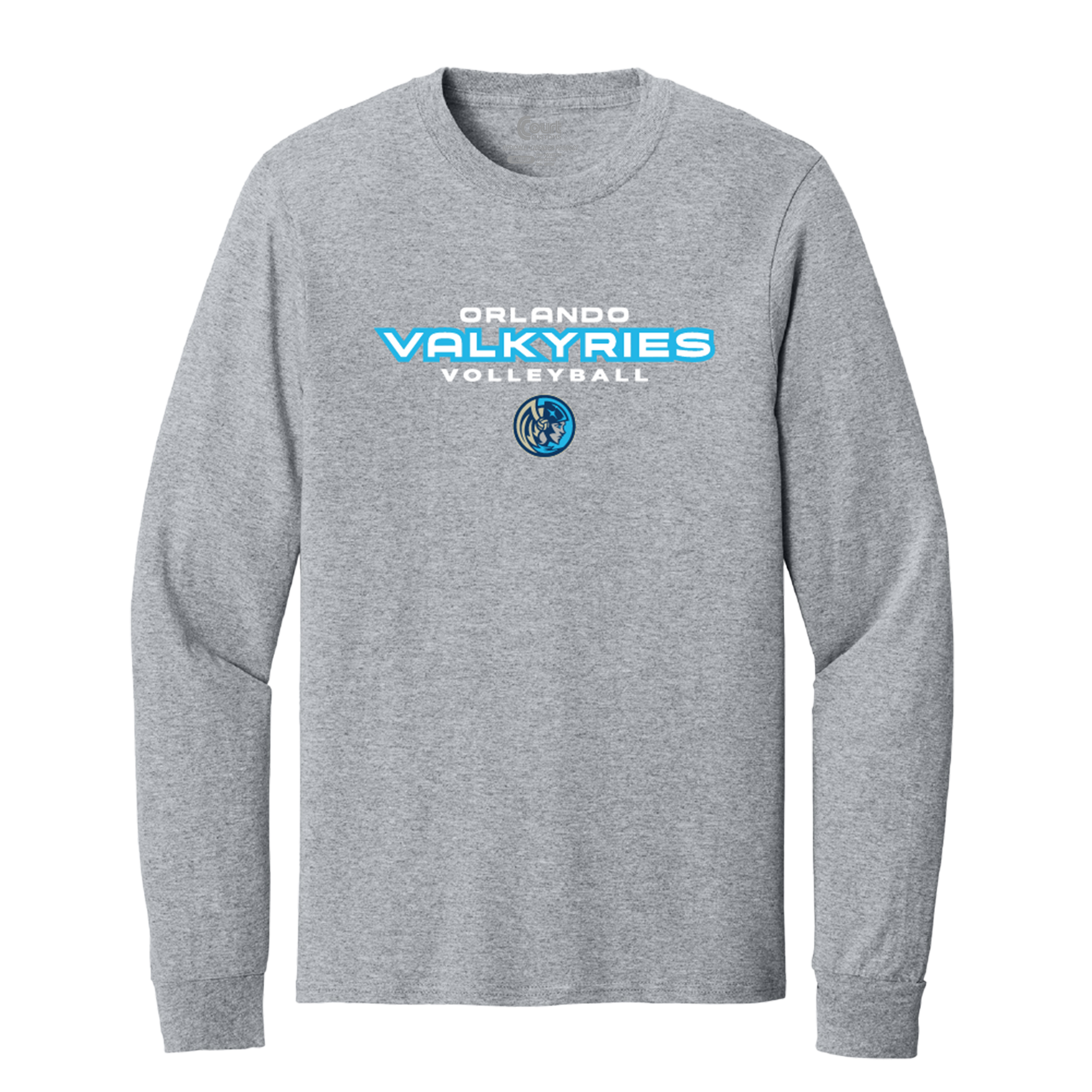 Orlando Valkyries Icon Wordmark Logo Long Sleeve T-Shirt