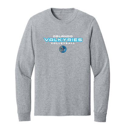 Orlando Valkyries Icon Wordmark Logo Long Sleeve T-Shirt