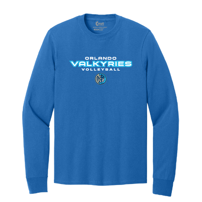 Orlando Valkyries Icon Wordmark Logo Long Sleeve T-Shirt