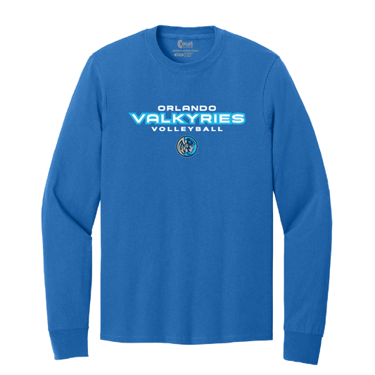 Orlando Valkyries Icon Wordmark Logo Long Sleeve T-Shirt