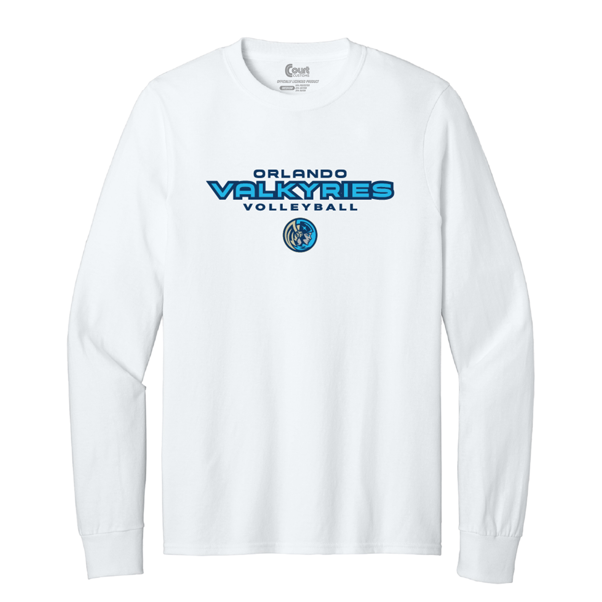 Orlando Valkyries Icon Wordmark Logo Long Sleeve T-Shirt